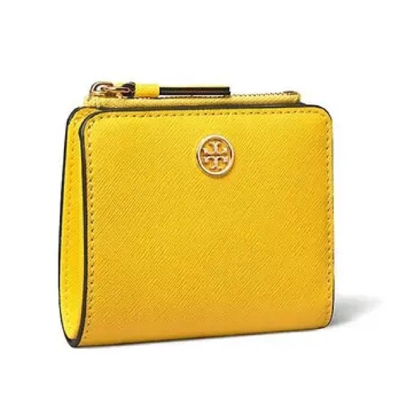 Tory Burch Handbags - TORY BURCH Robinson Mini Wallet - Lemon Drop